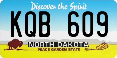 ND license plate KQB609