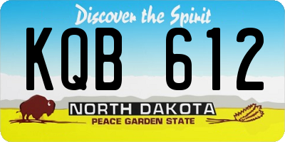 ND license plate KQB612