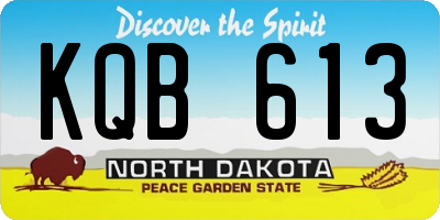 ND license plate KQB613