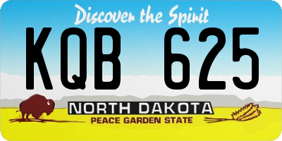ND license plate KQB625