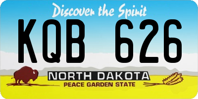 ND license plate KQB626