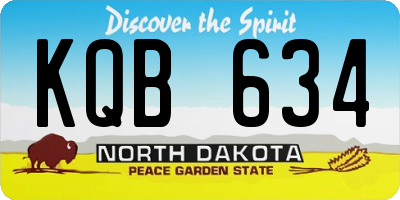 ND license plate KQB634