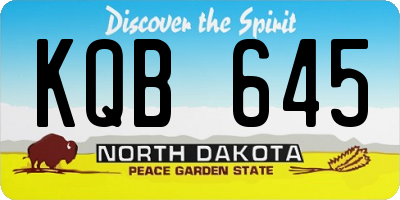 ND license plate KQB645