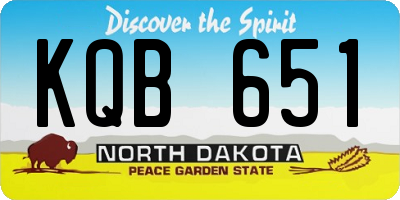ND license plate KQB651