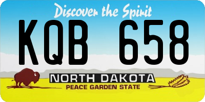 ND license plate KQB658