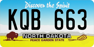 ND license plate KQB663