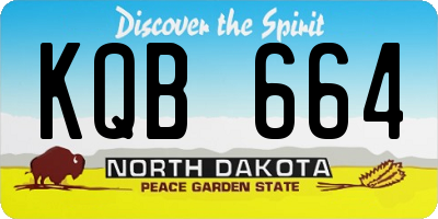 ND license plate KQB664
