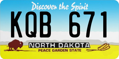 ND license plate KQB671