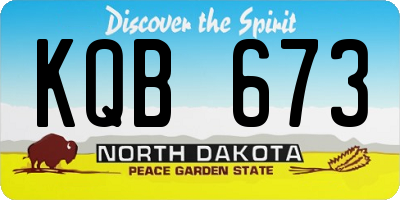 ND license plate KQB673