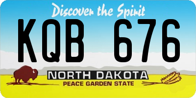 ND license plate KQB676