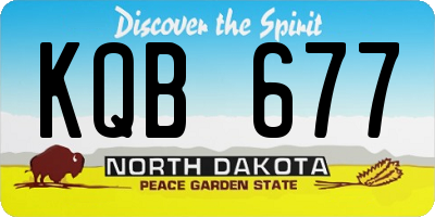 ND license plate KQB677