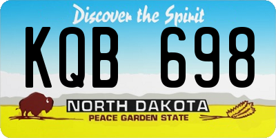 ND license plate KQB698