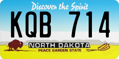 ND license plate KQB714