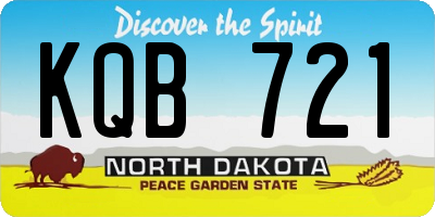 ND license plate KQB721