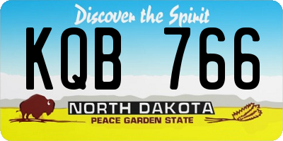 ND license plate KQB766
