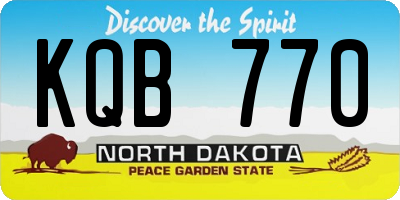ND license plate KQB770