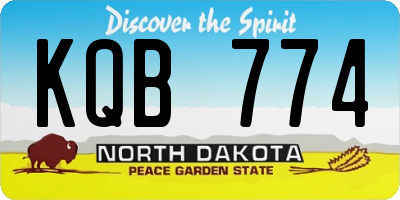 ND license plate KQB774