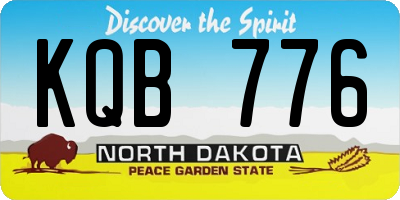 ND license plate KQB776