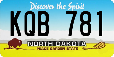 ND license plate KQB781