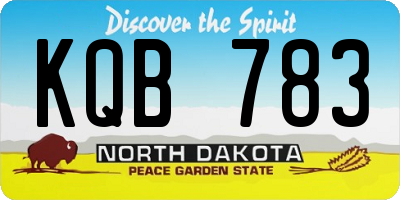 ND license plate KQB783