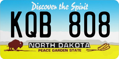 ND license plate KQB808