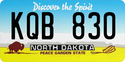 ND license plate KQB830