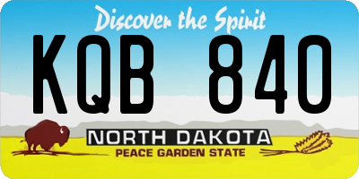 ND license plate KQB840