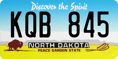 ND license plate KQB845