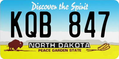 ND license plate KQB847