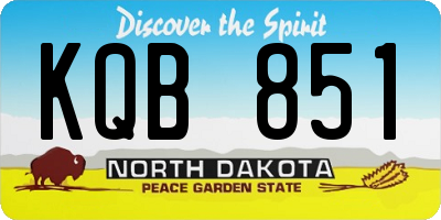 ND license plate KQB851