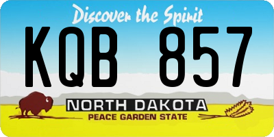 ND license plate KQB857