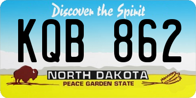ND license plate KQB862