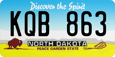 ND license plate KQB863