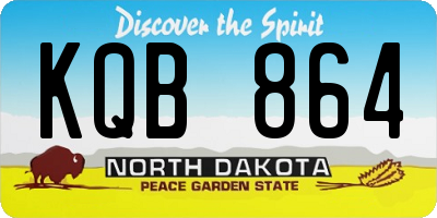 ND license plate KQB864
