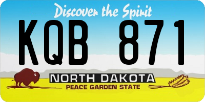 ND license plate KQB871