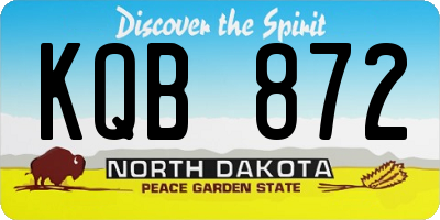 ND license plate KQB872