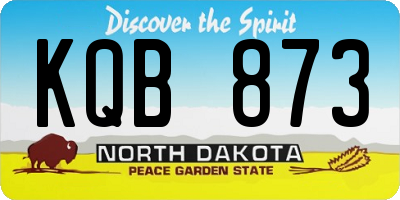 ND license plate KQB873