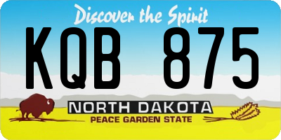 ND license plate KQB875