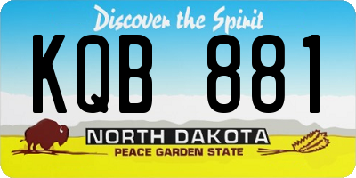 ND license plate KQB881