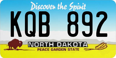 ND license plate KQB892