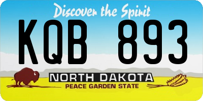ND license plate KQB893