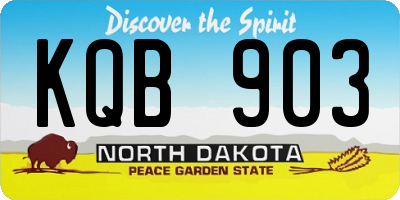 ND license plate KQB903