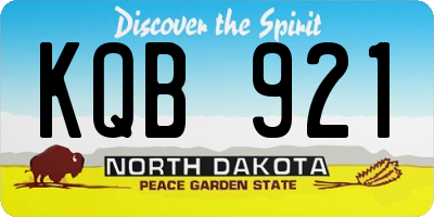 ND license plate KQB921
