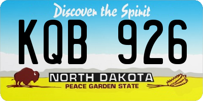 ND license plate KQB926