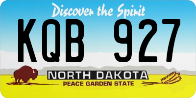 ND license plate KQB927