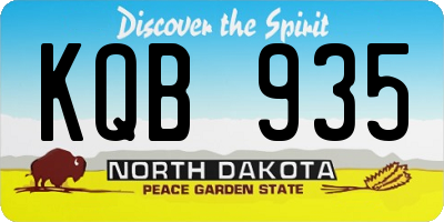 ND license plate KQB935