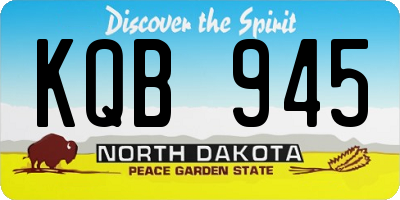 ND license plate KQB945