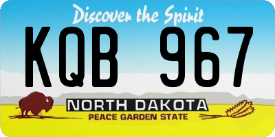 ND license plate KQB967