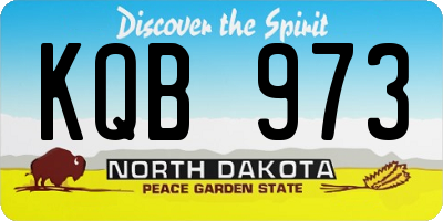 ND license plate KQB973