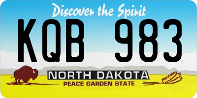 ND license plate KQB983